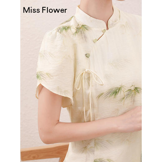 勿忘花杏色改良旗袍连衣裙2025新款女夏季新中式女装**裙子 商品图1