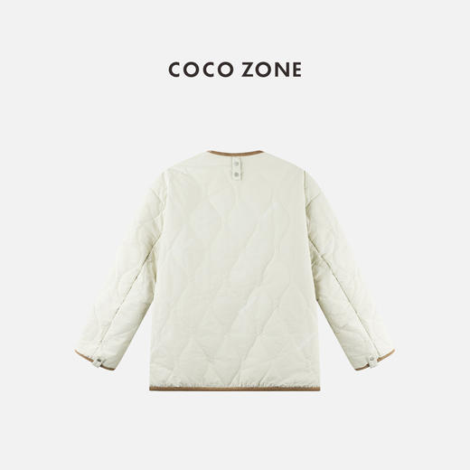 COCO ZONE 设计感撞色拼接气质圆领女士棉服CC2C1796 商品图1