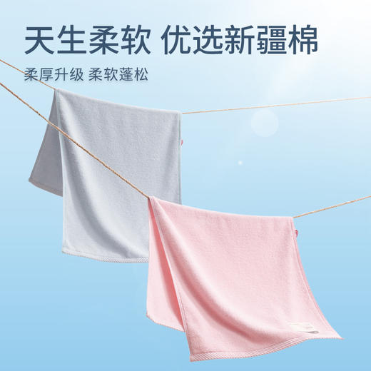 【棉疆溯源】洁丽雅抑菌全棉毛巾柔软吸水不掉毛亲肤成人家用洗脸巾 商品图1