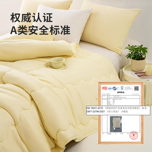 皇冠T3434沐逸抗菌大豆四季被奶黄色 商品图3