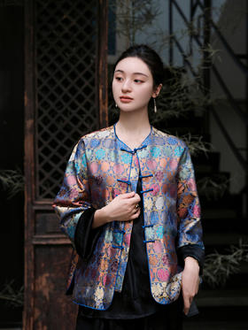 FAB六合花开宋锦对襟外套（夹棉）