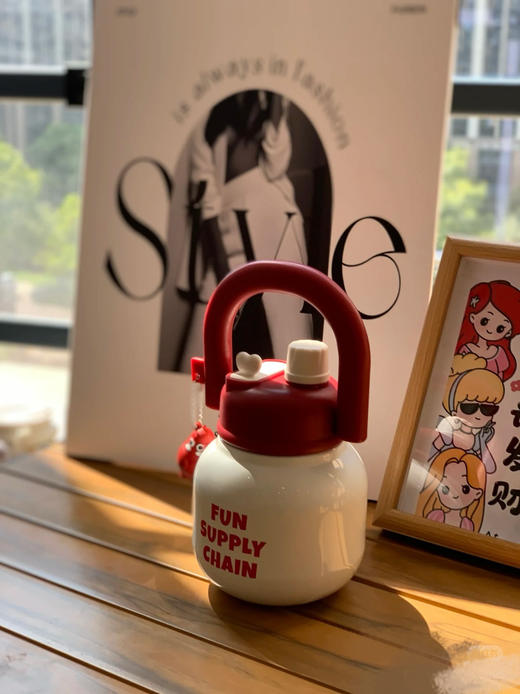 😍拎着走的保温杯⏰有了它一天喝两升水‼~可爱到可以当摆件‼觅贝思 双饮拎拎壶保温杯 商品图11