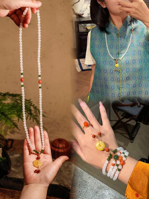 国风新中式南红珠宝专场~原创设计珠串，一眼惊艳的古典美！显白提气色，充满层次感~为穿搭增添画龙点睛的美感！寓意红红火火、事事顺利！百搭精致大气！ 商品图2