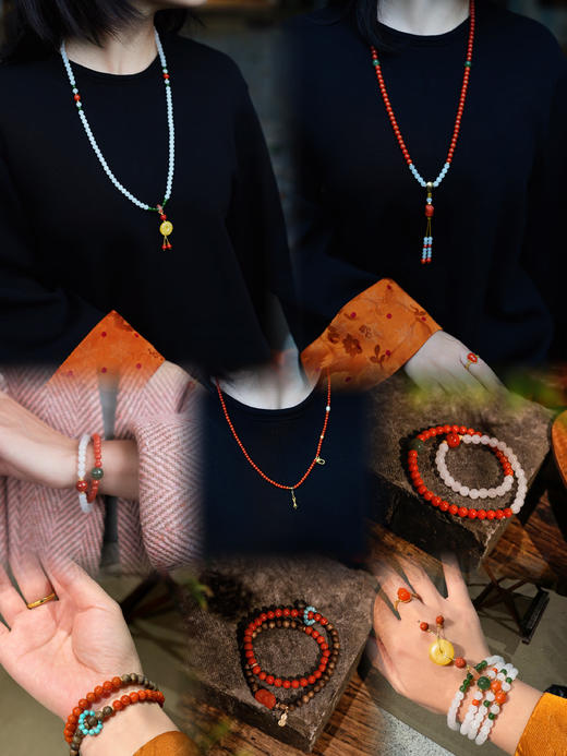 国风新中式南红珠宝专场~原创设计珠串，一眼惊艳的古典美！显白提气色，充满层次感~为穿搭增添画龙点睛的美感！寓意红红火火、事事顺利！百搭精致大气！ 商品图3