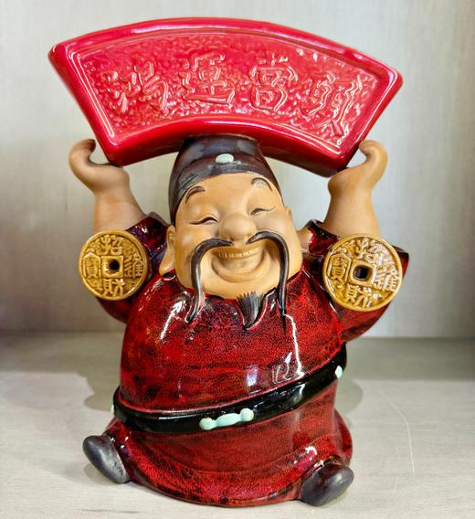 鸿运当头摆件工艺品 石湾新美陶出品 商品图0