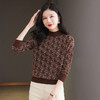 CC-103-86633新款半高领提花宽松女士上衣打底衫秋冬气质百搭羊毛厚款针织衫女 商品缩略图3