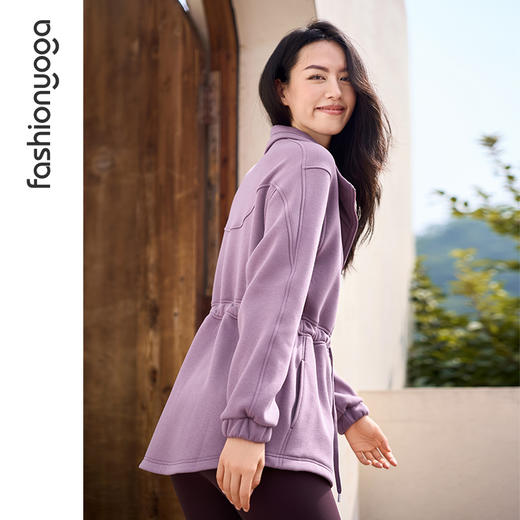 凡圣瑜伽加绒中长款休闲外套F14876 商品图5