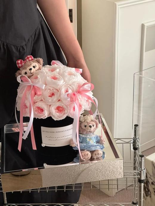 蝴蝶结永生花玩偶抱抱桶 商品图2