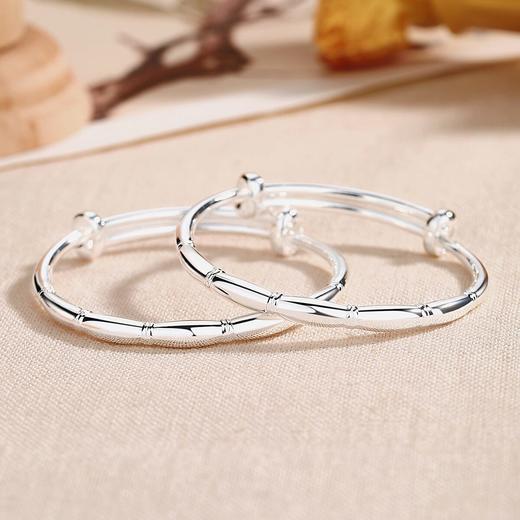 Winy999足银竹节送福宝宝镯送女友闺蜜节日生日礼物 商品图2