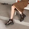 Safiya/索菲娅2024复古英伦时尚经典厚底粗跟短筒系带马丁靴 SF44116234 商品缩略图4