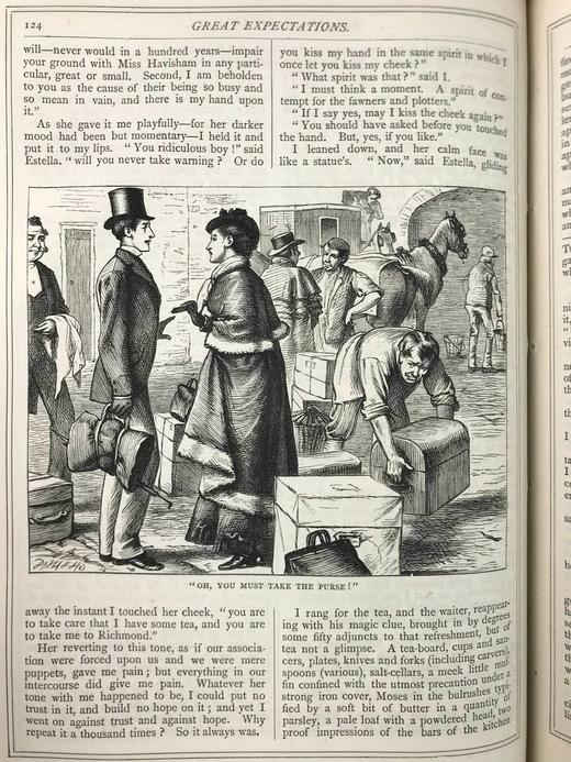 约19世纪后期 狄更斯《远大前程/老古玩店》 69幅插图 真皮精装16开 商品图12