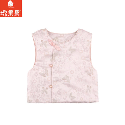 棉果果专柜同款冬季新品女童中国风锦缎夹棉马夹M522171824661 商品图1