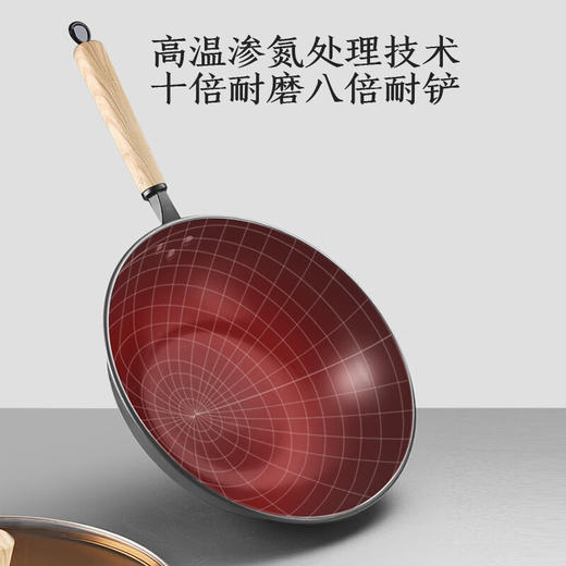 康巴赫铁锅无涂层炒锅精铁炒菜锅电磁炉燃气灶通用锅具32cm 商品图2