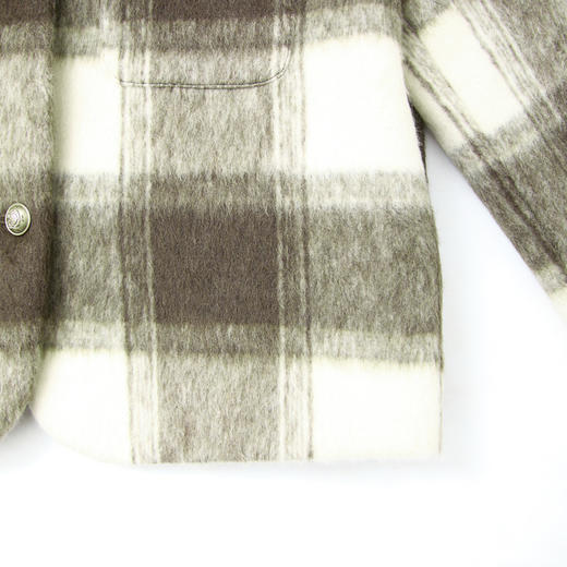 小香风格纹短款圆领外套女秋冬简约优雅保暖呢料外套V4242922 商品图5