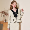 西遇短款小香风外套女新款小香风撞色蝴蝶结领上衣D3742631 商品缩略图4