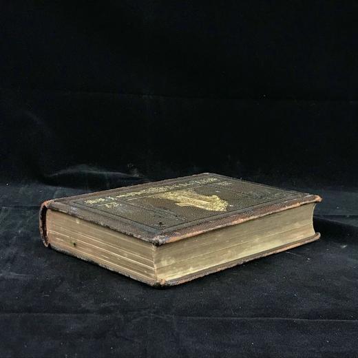 约19世纪后期 戈德史密斯诗歌与散文集 6幅钢版画插图 全真皮精装32开 商品图1