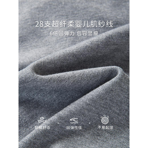 【1件75折】熙世界灰色花边织带翻领毛衣女设计感内搭打底针织衫2025秋冬新款 商品图3