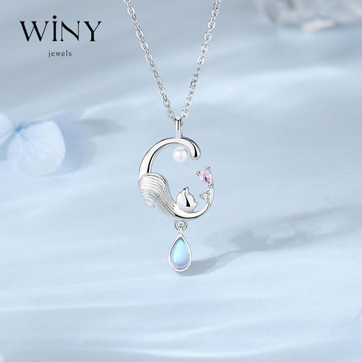 Winy925纯银慵懒小猫项链送女友闺蜜节日生日礼物 商品图0