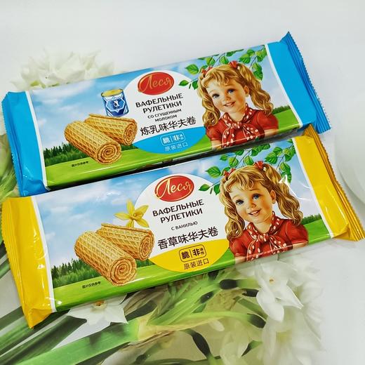 白俄罗斯原装进口欧蕾莎华夫饼干炼乳味香草巧克力双色味 商品图4