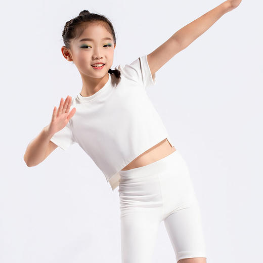 跃牌【欲动春风】儿童系列 新款亲肤速干运动舞蹈瑜伽健身圆领T恤23205 商品图2