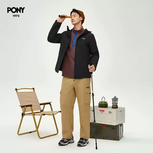 4.9折【自营】pony/波尼  秋冬新品连帽外套潮流运动服圆领防水夹克百搭 244M2KJ02BK 商品图1