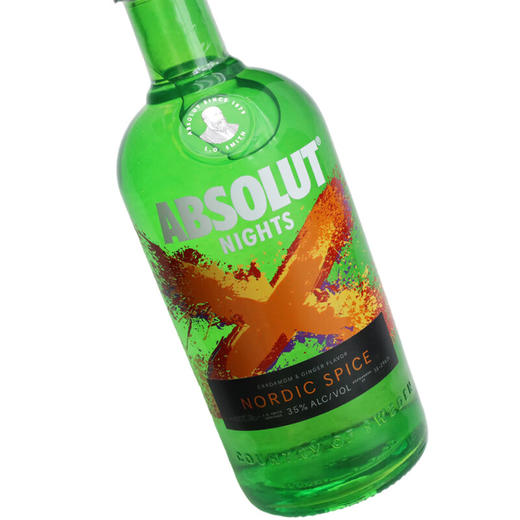 绝对伏特加（Absolut Vodka）伏特加 瑞典进口洋酒基酒调酒 X伏特加生姜豆蔻风味 700mL 1瓶 商品图1