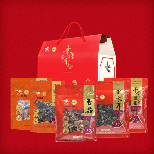 燕联幸福有礼菇菌水产大礼包  1438g/盒 商品图0