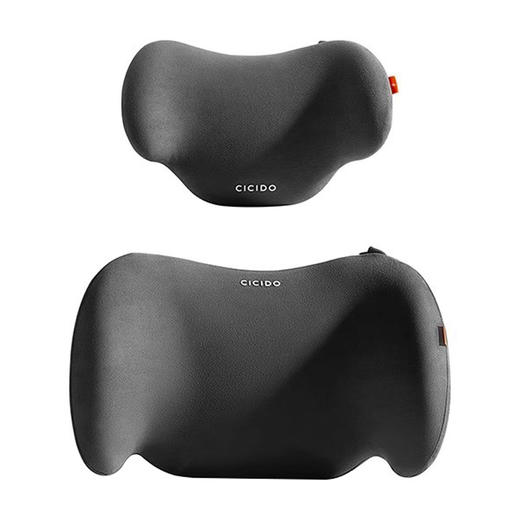 CICIDO/夕多柔麂绒汽车头枕腰靠套装 灰色 D023025+D033035 商品图0