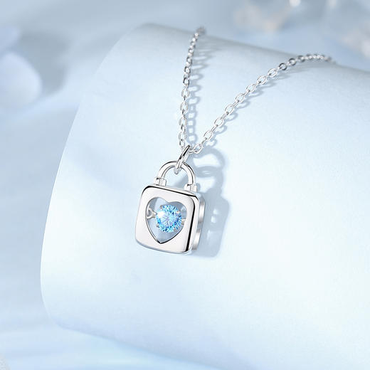 Winy925纯银心动cp锁项链送女友闺蜜节日生日礼物 商品图2