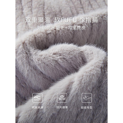 【年终特卖】熙世界皮毛一体毛绒外套女短款小个子冬季仿水貂毛皮草毛茸茸上衣 商品图3