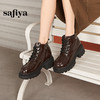 Safiya/索菲娅2024复古英伦时尚经典厚底粗跟短筒系带马丁靴 SF44116234 商品缩略图5