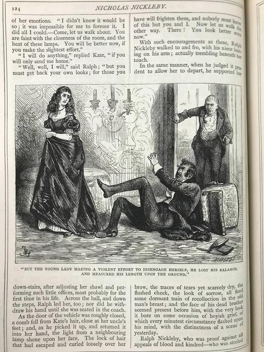约19世纪后期 狄更斯《尼古拉斯·尼克贝》 59幅插图 真皮精装16开 商品图5