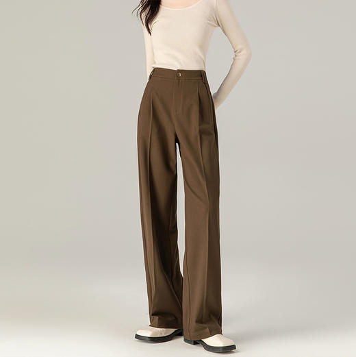 【高货xg】全新升级【铂金会员183/天猫239/差价56】(94651) 洛诗琳加厚天丝绵羊毛裤子2024秋冬新款垂感西装裤直筒裤 商品图1