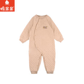 棉果果冬季新品专柜同款彩棉空气层偏襟连体衣M401720699606