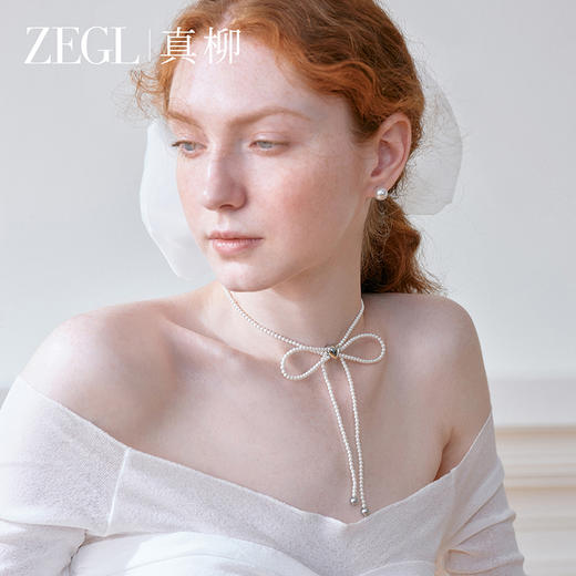 ZEGL真柳设计师lacelady芭蕾人造珍珠项链女2024新款轻奢小众配饰 商品图0