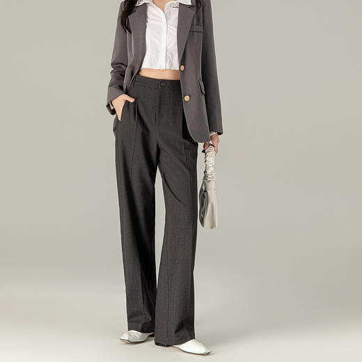 【高货xg】全新升级【铂金会员183/天猫239/差价56】(94651) 洛诗琳加厚天丝绵羊毛裤子2024秋冬新款垂感西装裤直筒裤 商品图2
