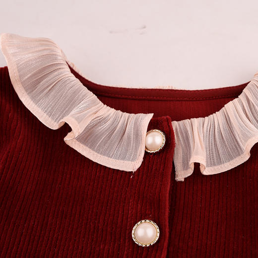 棉果果专柜同款冬季新品女童长袖天鹅绒连衣裙M522700424666 商品图1