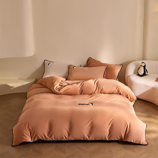 CASUCA 暧噗噗牛奶绒床上四件套秋冬季加绒加厚保暖床笠被套 商品图0