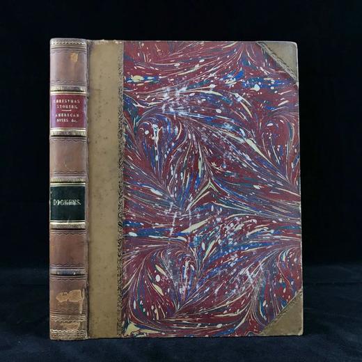 约19世纪后期 狄更斯《圣诞故事集/美国游记与意大利游记》 41幅插图 真皮精装16开 商品图0