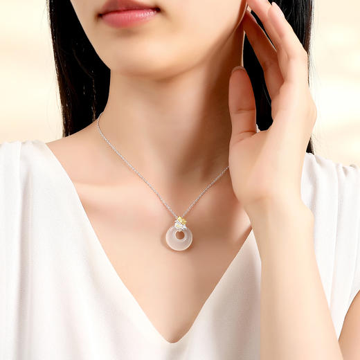 Winy999足银十二花神平安扣项链送女友闺蜜节日生日礼物 商品图3