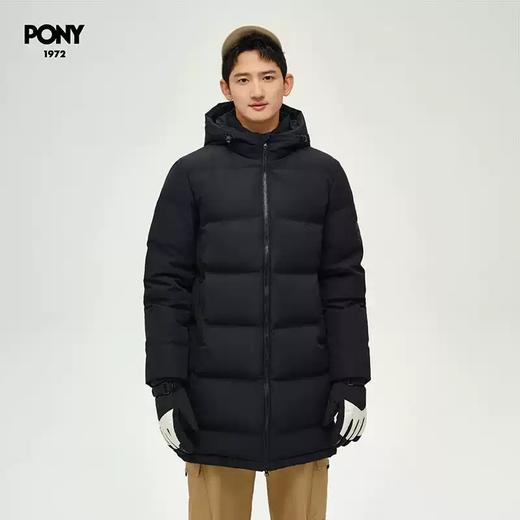 4.9折【自营】pony/波尼  1972秋冬新品男子中长款运动保暖羽绒服外套 244M2OF13BK 商品图1