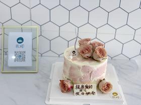 豆沙粉&潘多拉玫瑰鲜花蛋糕