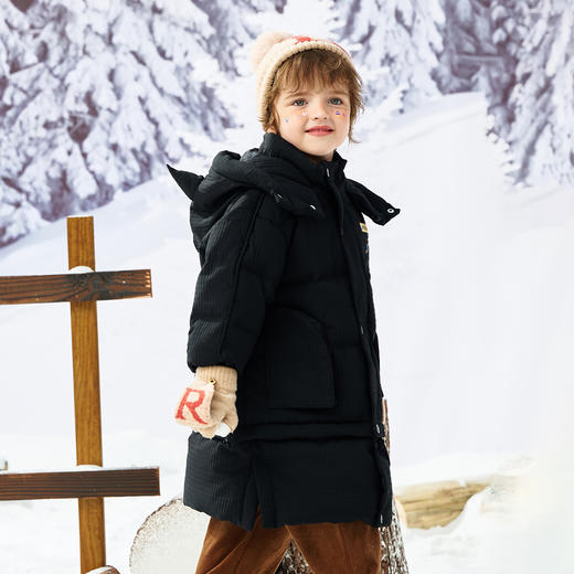 【清仓捡漏】【长短两穿】【90鸭绒】【90-120】【MQDmini】男童冬款保暖中长款羽绒服 商品图4