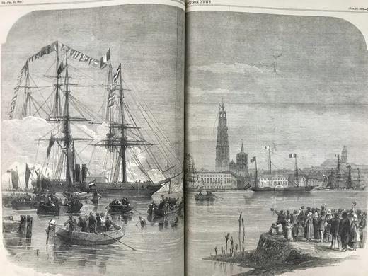 40.5*29.5cm！1858年 伦敦新闻画报 数百幅版画插图 真皮精装8开 商品图3