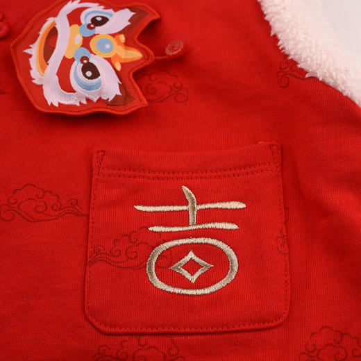 棉果果专柜同款冬季新品男童女童中国风大毛圈偏襟马甲M502171224659 商品图3