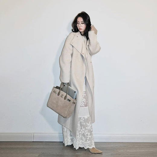 【顺丰包邮】95629 洛诗琳韩版百搭立领骆驼绒保暖中长毛呢外套247622 商品图0