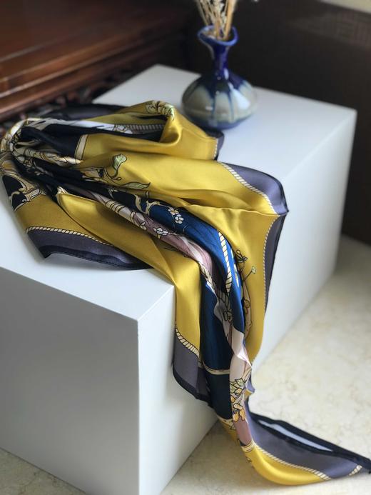 优品堂【花魁方巾】桑蚕丝90x90方巾 商品图5