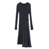 谜底针织连衣裙长袖女2024冬季新品通勤风修身拼接长裙244MZ1847 商品缩略图4