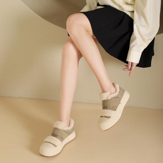 westory2024年秋冬新款休闲风厚底平跟百搭短靴毛毛板鞋S24DM84811 商品图2