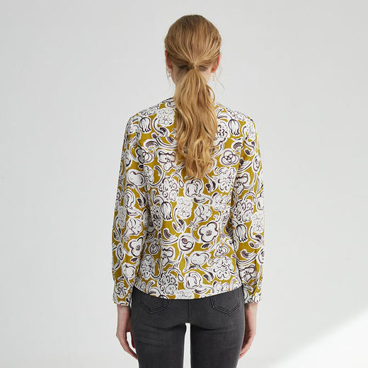 VIVIAN LIU薇薇安刘D2413001夏女装新款圆领印花长袖衬衫 商品图1